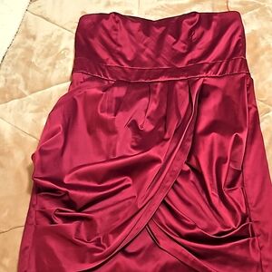 Strapless "Silk"like Mini Dress